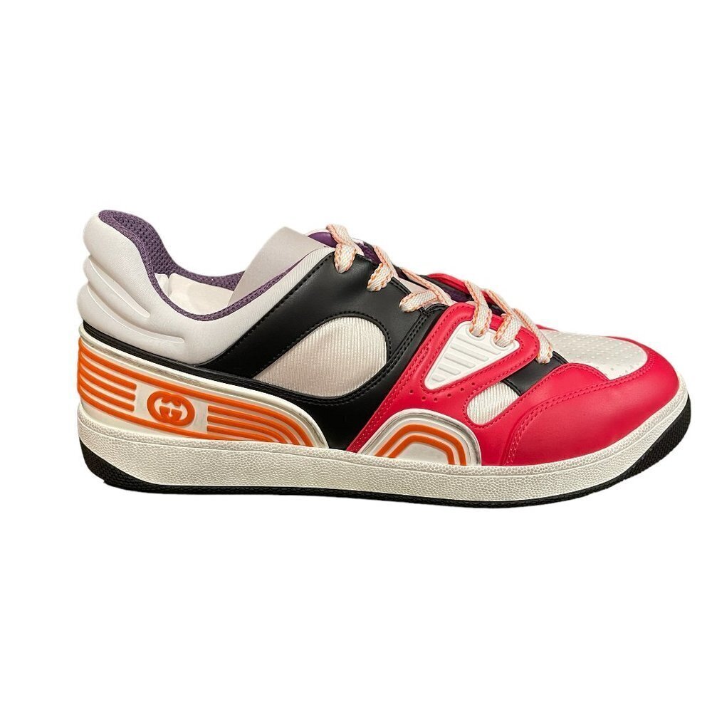 GUCCIโ 697882 BASKET "DEMETRA" MENS LOW TOP SNEAKER SHOE, SIZE Gucci 8.5